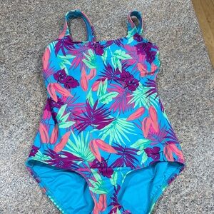 Lands' End Tropical Print One-Piece Swimsuit - Size 4